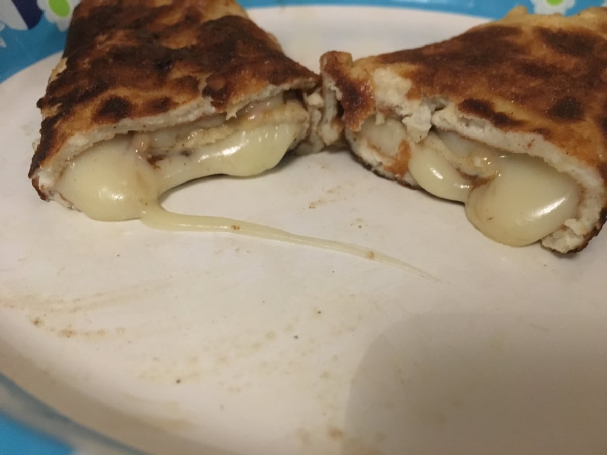 Optimized-low carb egg fast crepes with cheese oozing